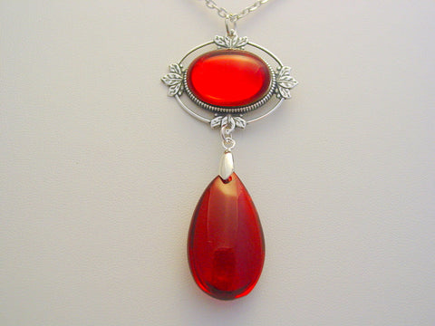 Witches Of East End Ruby Red Silver Oxidized Finish 9th Life Wendy's Ruby Red Necklace Witches of East End