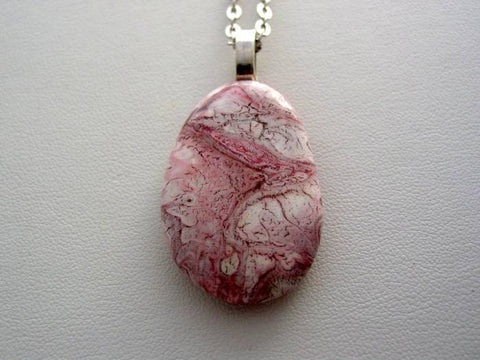 River Rock Jewelry, Mauve Pink White Wearable Fluid Art Necklace, Original Alaskan Rock Organic Jewelry, Dirty Pour Necklace, Nature Jewelry (wrr2)