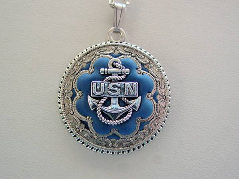United States Navy Unique Military Pendant, Victorian Necklace, Military Necklace