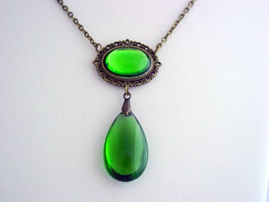 Witches of East End Emerald Green Necklace Smooth Teardrop Wendy's Emerald Green Drop Pendant