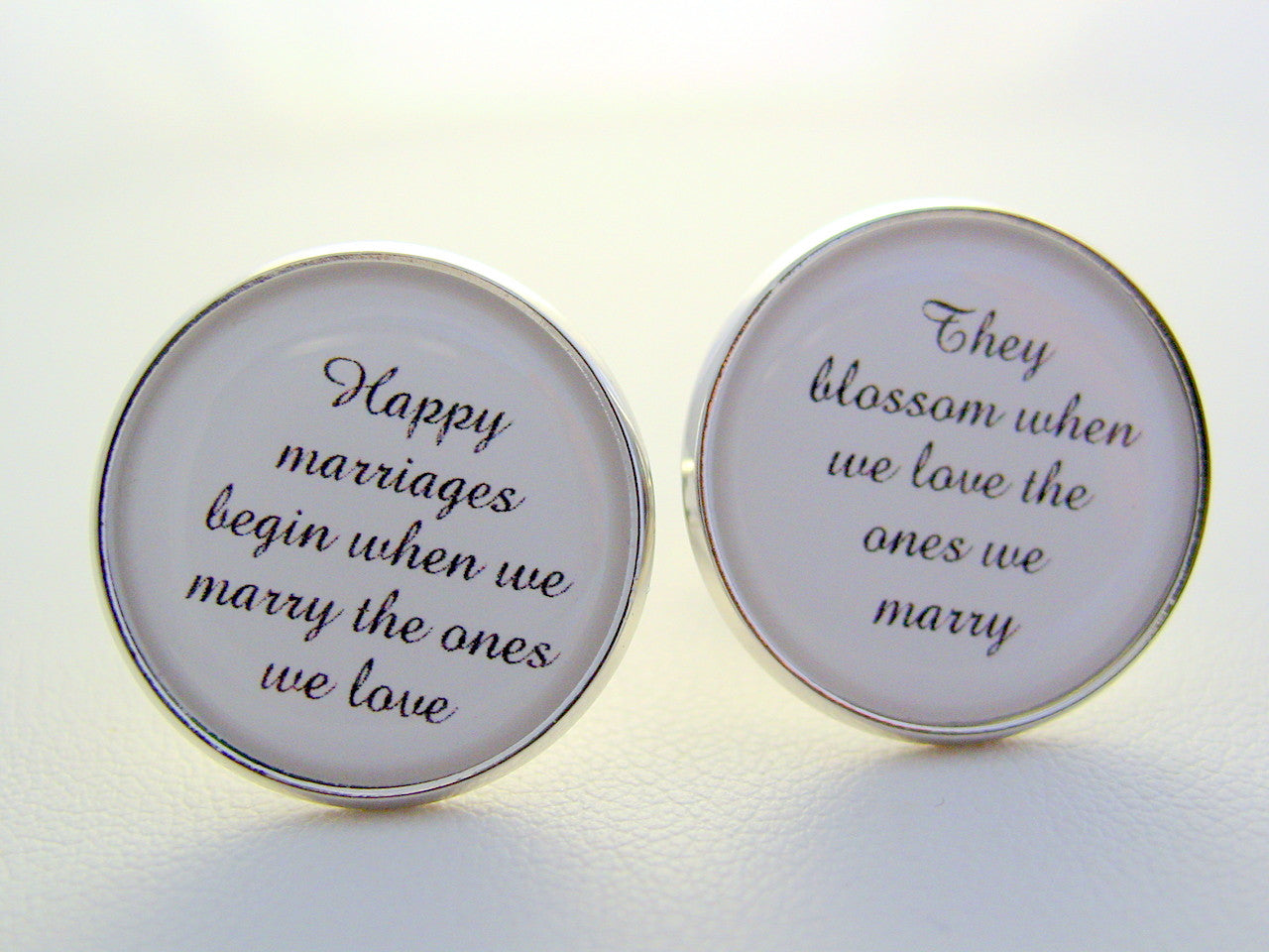 Wedding Anniversary Gift To Groom From Bride Happy Marriages Begin When We Marry The Ones We Love Cufflinks