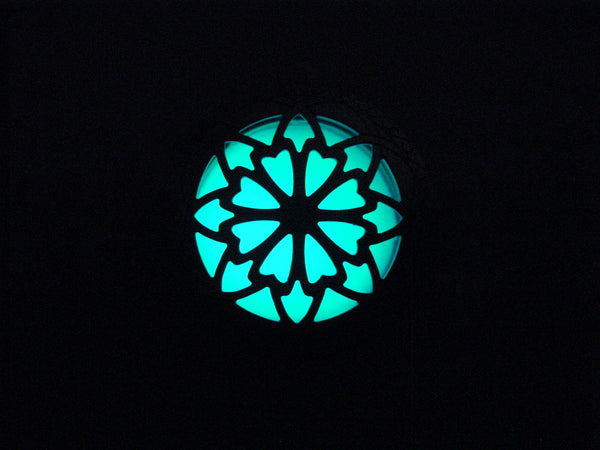 Celtic Cross Glow In The Dark Locket Scottish Heritage Necklace, Aqua Glow Necklace