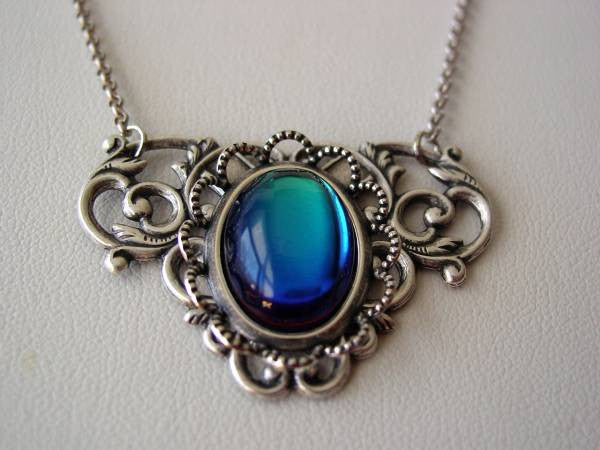 Art Nouveau Style Bermuda Blue Necklace