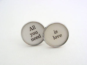 Wedding Gift Groom Father Friend ~ All You Need Is Love CuffLinks