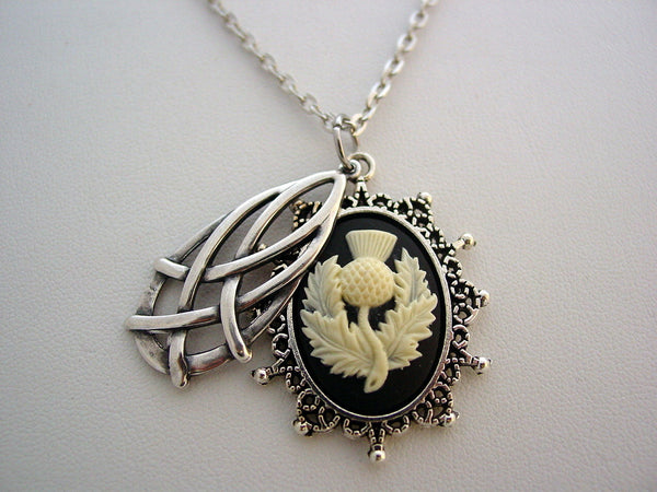 Celtic Teardrop Necklace Hidden Necklace Scotland National Flower Necklace