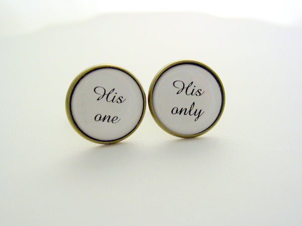Wedding Gift From Bride To Groom His One His Only Cufflinks Dress Clips
