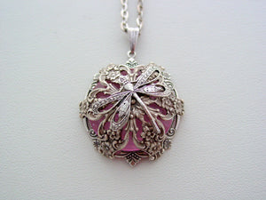 Art Nouveau Dragonfly Necklace Pink Layered Crystal Necklace