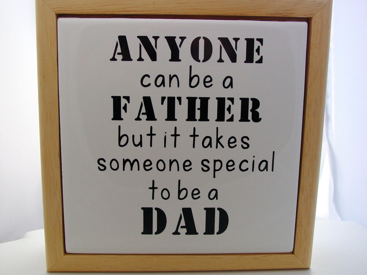 Natural Wood Fathers Day Gift Anyone Can Be A Father But It Takes Someone Special To Be A Dad Tiled Memory Bureau Box