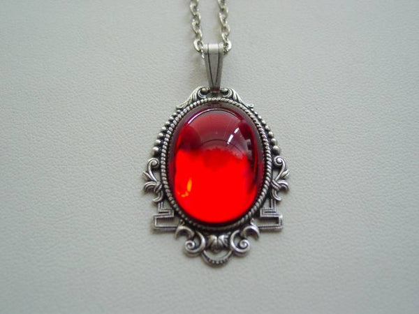 Vintage Ruby Red Necklace,  Art Deco Necklace