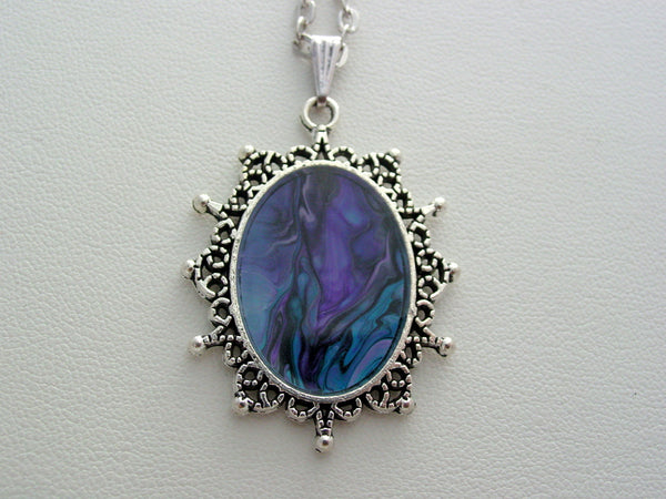 Wearable Fluid Art Necklace Original Organic Jewelry Dirty Pour Necklace With Chain (as4)