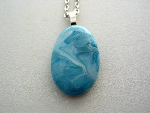 River Rock Jewelry, Blue Wearable Fluid Art Necklace, Original Alaskan Rock Organic Jewelry, Dirty Pour Necklace, Nature Jewelry (brr6)