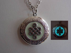 Celtic Knot Necklace Glow In The Dark Locket