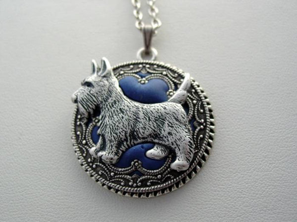 Victorian Scottish Terrier Necklace, Scottish Terrier Pendant