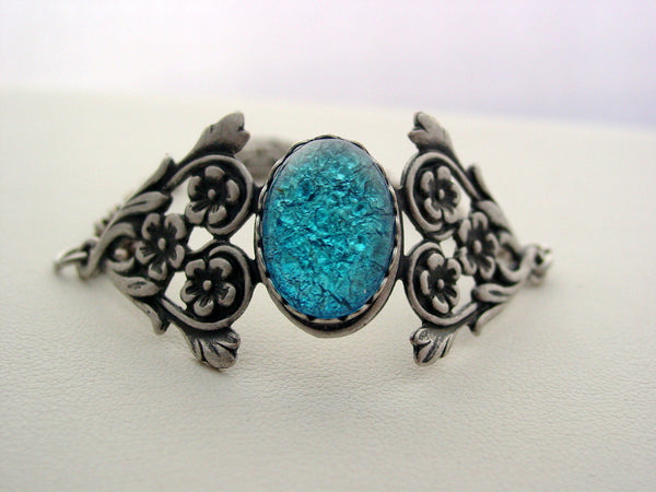 Art Nouveau Aqua Fire Opal Bracelet