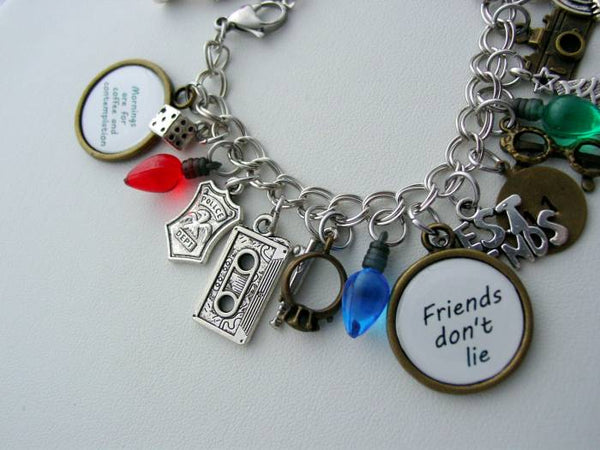 Stranger Things Charm Bracelet 25 Charms With Favorite Quotes