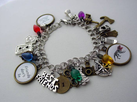 Stranger Things Charm Bracelet 25 Charms With Favorite Quotes