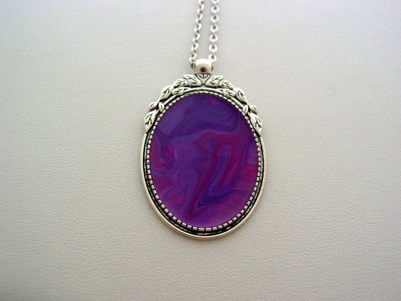 Fluid Art Necklace Pink Original Wearable Organic Jewelry Dirty Pour Pendant (p405)