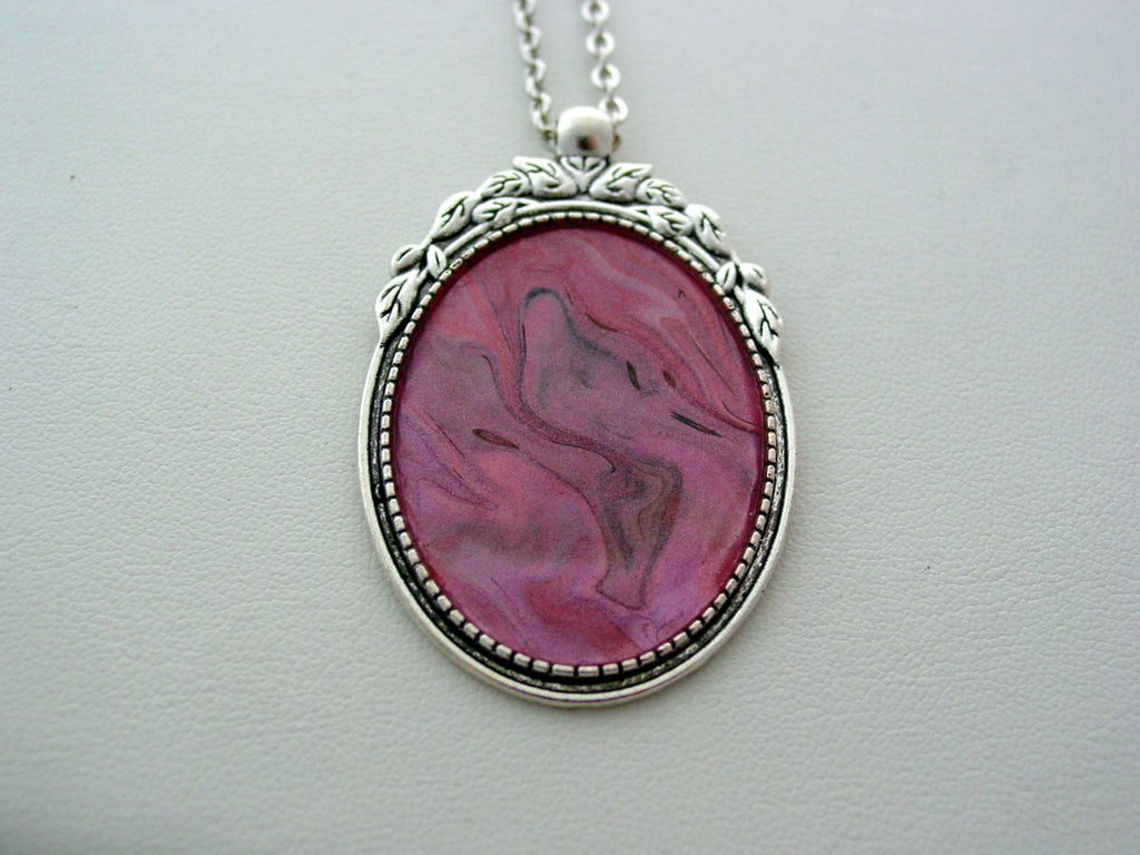 Fluid Art Necklace Pink Metallic Original Wearable Organic Jewelry Dir ...