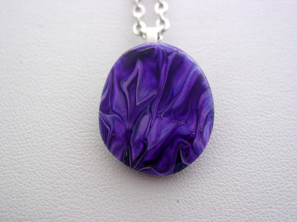 River Rock Jewelry Purple Wearable Fluid Art Necklace Original Alaskan Rock Organic Jewelry Dirty Pour Necklace With Chain (pa1)