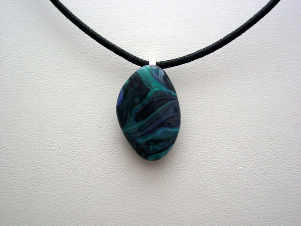 River Rock Jewelry Wearable Fluid Art Necklace Original Alaskan Rock Organic Jewelry Dirty Pour Necklace With Chain (RR8)