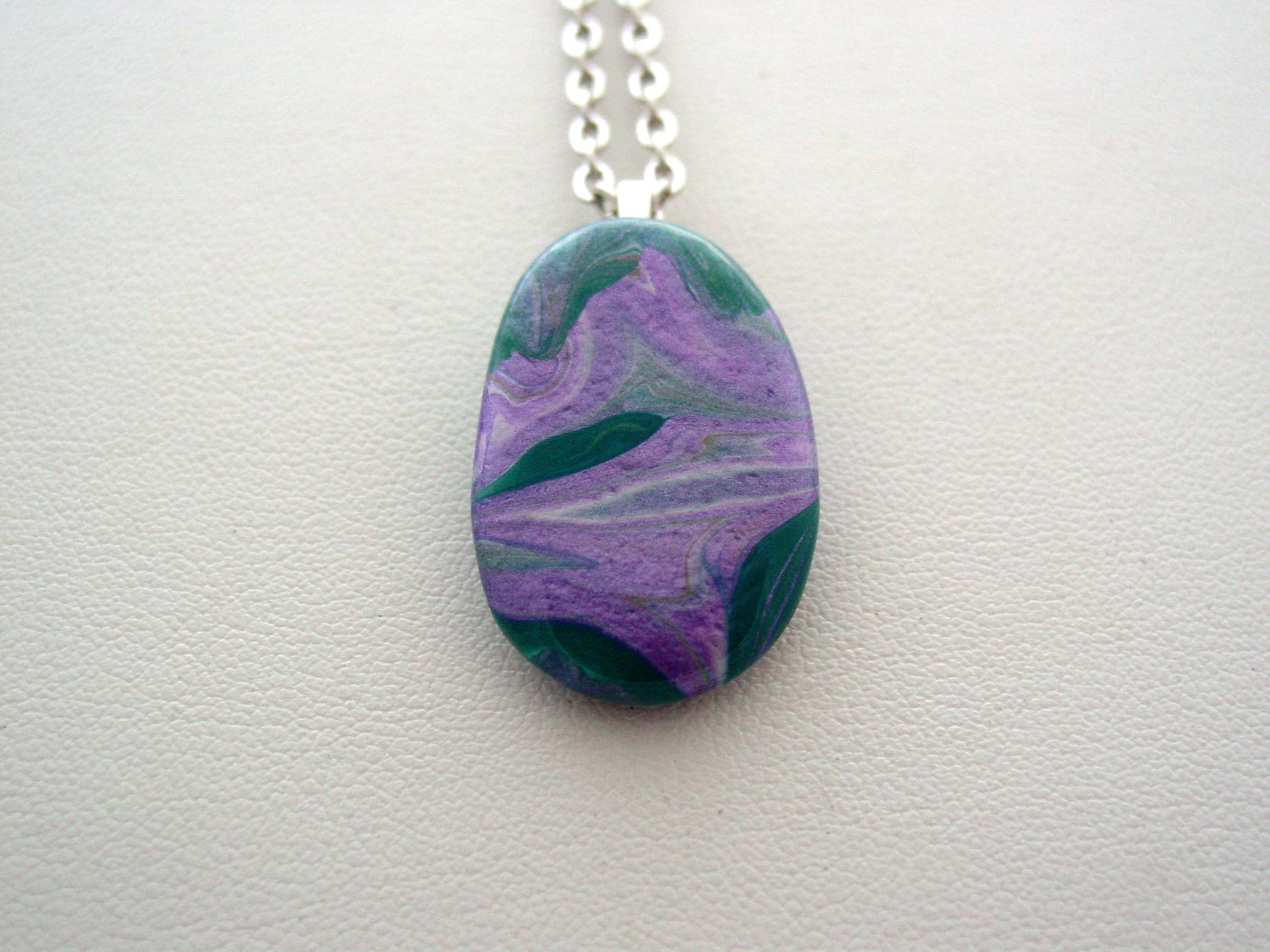 River Rock Jewelry Purple Metallic Teal Wearable Fluid Art Necklace Original Alaskan Rock Organic Jewelry Dirty Pour Necklace With Chain (rra14)