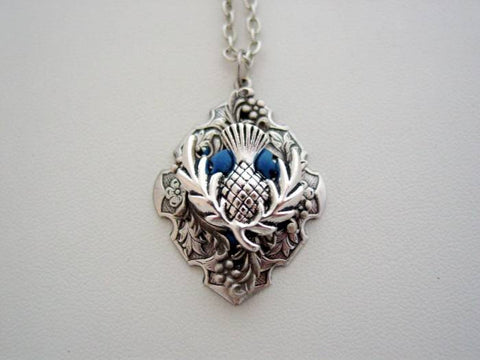 Art Nouveau Style Scotland's Thistle National Flower Necklace, Thistle Necklace, Scottish Heritage, Unique Pendant