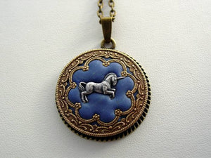 Victorian Unicorn Necklace, Unicorn Filigree Necklace, Unique Unicorn Pendant