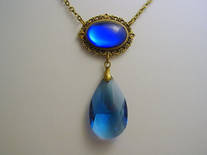 Witches of East End Sapphire Blue Pre-Cursed Necklace Smooth Teardrop Wendy's Blue Pre-Cursed Drop Pendant