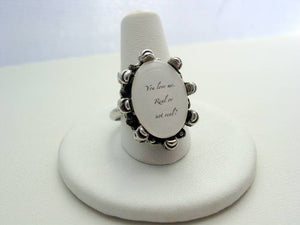Hunger Games You Love Me Real Or Not Real Antique Silver Finish Ring Last One!